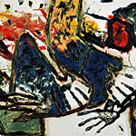 ›schlangig‹, 16.4.2000, Öl auf Papier, 59x84cm, 500€