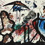 ›im Herbst‹, 11.4.2004, Öl auf Papier, 59x84cm, 500€