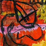 ›Schlange‹, 31.7.2007, Aquarell, Chinatusche auf Papier, 28x21cm, 130€